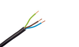 XLPE Insulated, PVC Sheathed 2 cores+E Unarmored Cable, 0.6/1kV