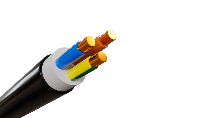 PVC Insulated, PVC Sheathed 2 cores+E Unarmored Cable, 0.6/1kV