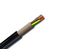PVC Insulated, PVC Sheathed 3 cores+E Unarmored Cable, 0.6/1kV
