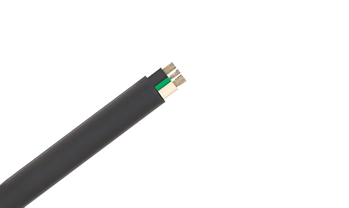 Type G Power, Flat Parallel Portable W/Ground, EPR/CPE 2000 Volts, 90˚C, Two Conductors Cable