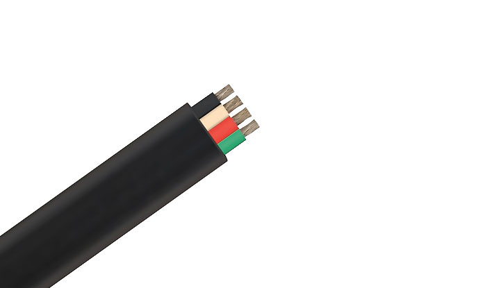 Type W Power, Flat Parallel Portable, EPR/CPE 2000 Volts, 90˚C, Four Conductors Cable